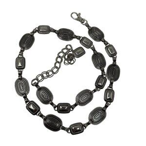 Vintage Style Silver Toned Oval Link Chain Statement Belt Maximalist O/S